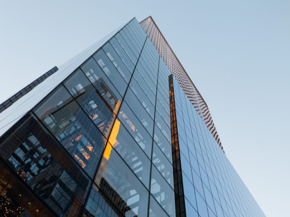 Modern glass office building